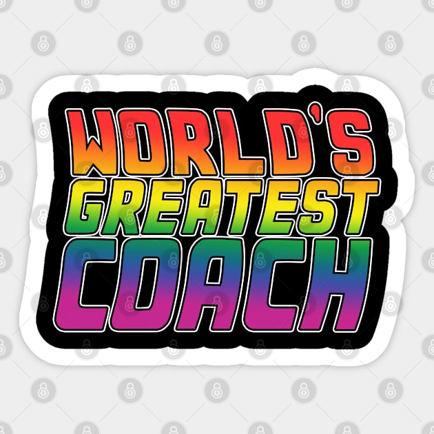 Coach job gifts design. Perfect present for mom dad friend him or her. Lgbt rainbow color Sticker by SerenityByAlex